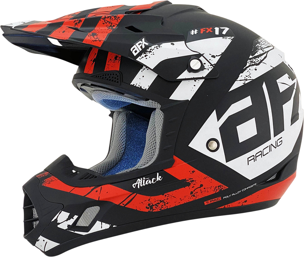 AFX FX-17Y Helmet - Attack - Matte Black/Red - Medium 0111-1403
