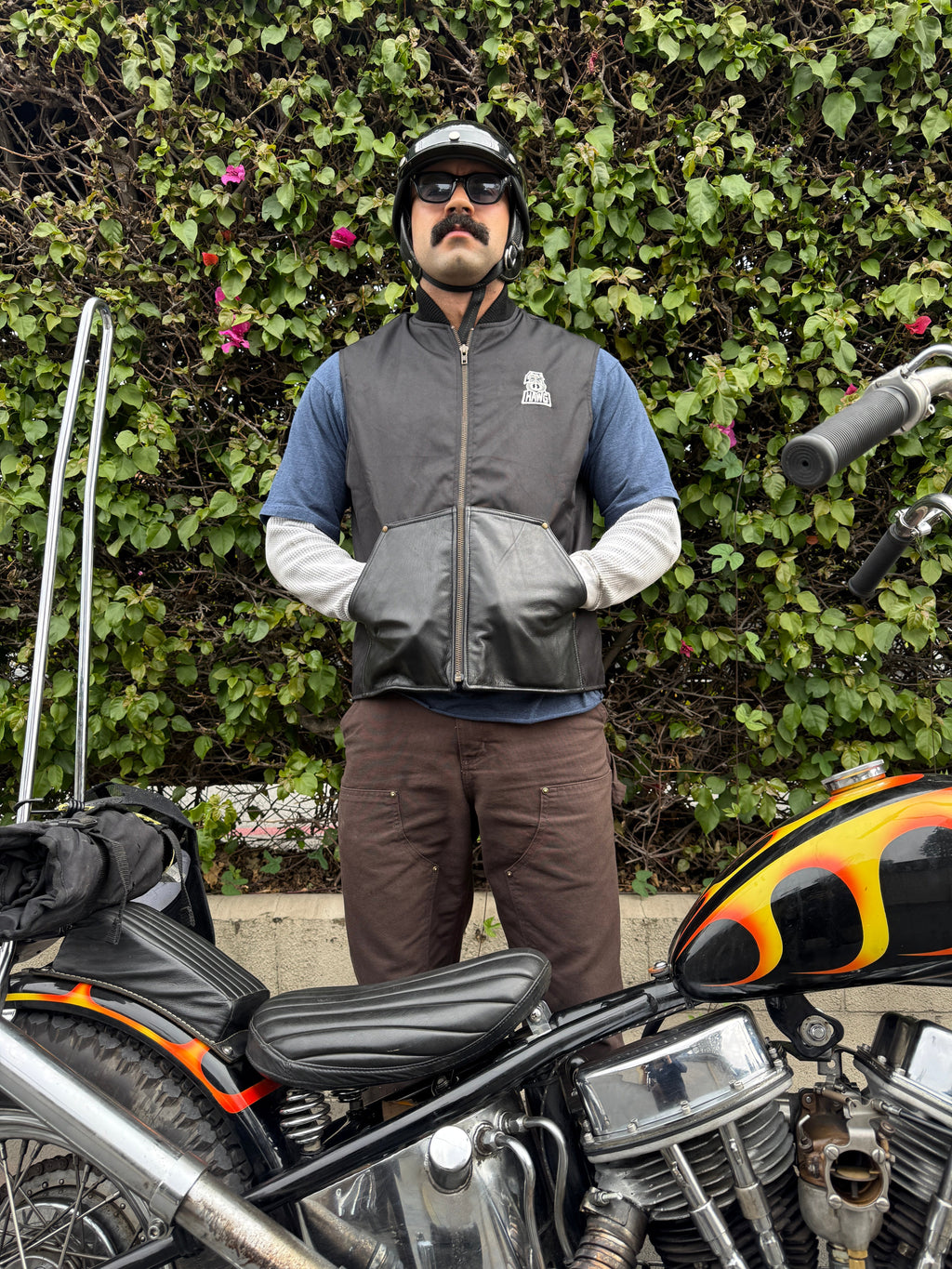 Blacktop Motorcycle Vest – Cordura® with Leather Pockets