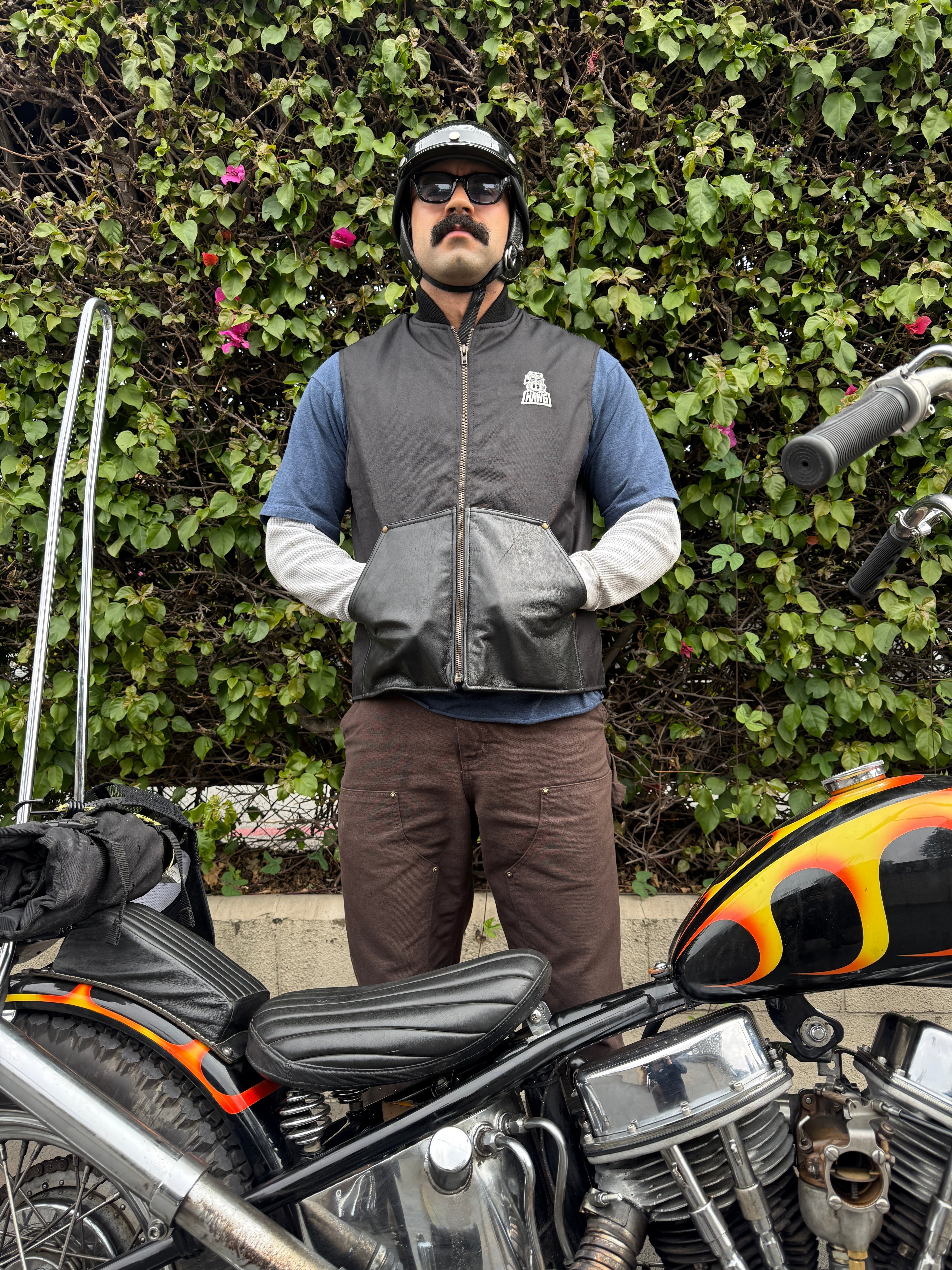 Blacktop Motorcycle Vest – Cordura® with Leather Pockets