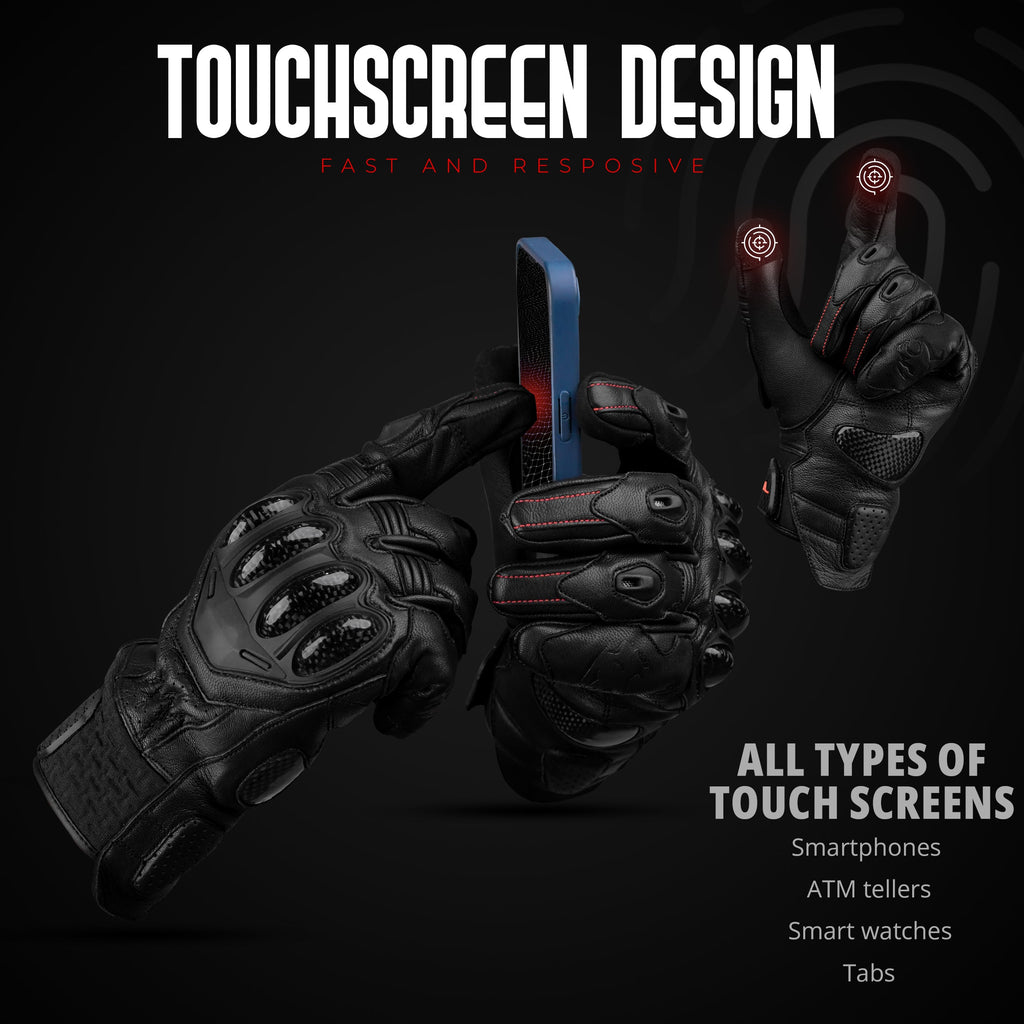 Gladiator Motorcycle Gloves | Genuine Leather | Reinforced Knuckle Protection