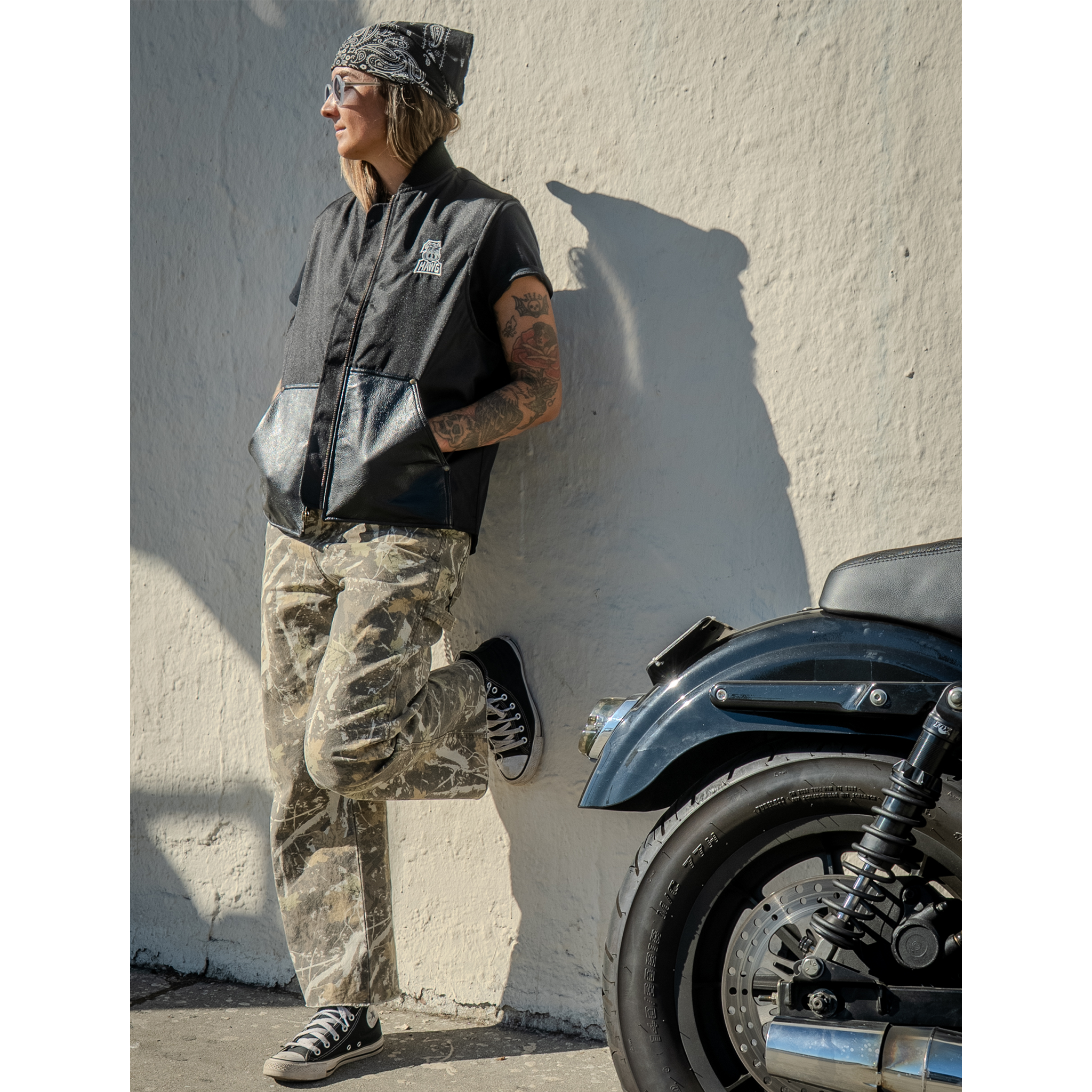 Blacktop Motorcycle Vest – Cordura® with Leather Pockets