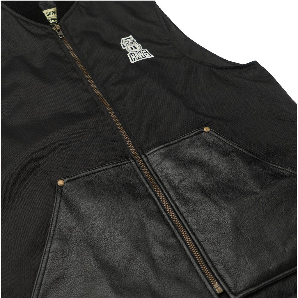 Blacktop Motorcycle Vest – Cordura® with Leather Pockets