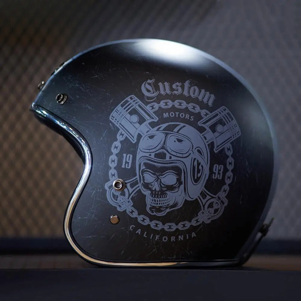 Fiberglass Retro Motorcycle Helmet